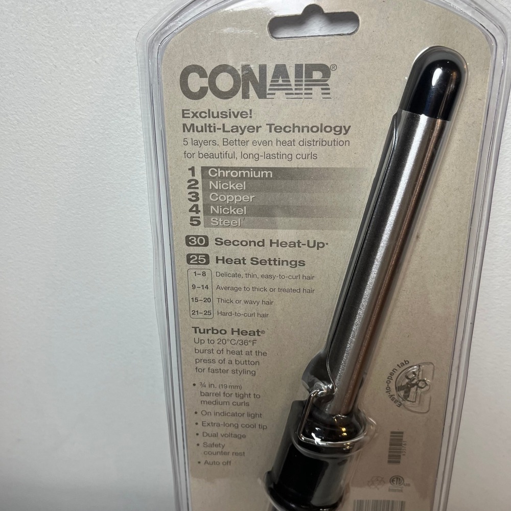 NEW Conair Hot Sticks Curling Iron 3/4 Inch Barrel Silver‎ CD81WCSR Instant Heat - Picture 7 of 9